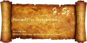 Hermán Szederke névjegykártya